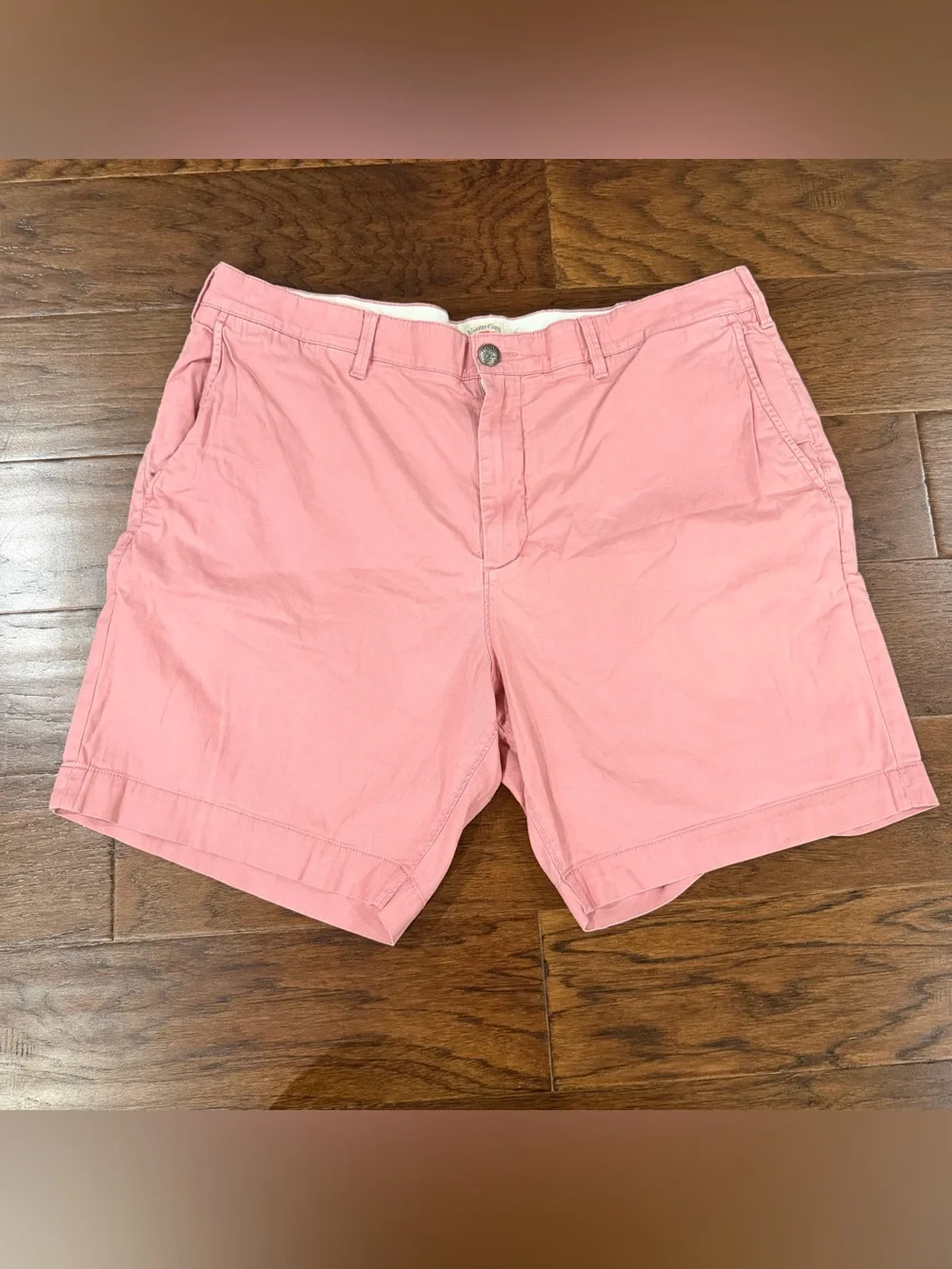 Faherty Men’s Island Life Shorts 38x8 Pink Organic Cotton Stretch Chino